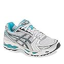 Asics Womens Gel-Kayano 14 Running Shoes WHITE/ONYX/TURQUOISE 13 D