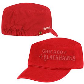 Reebok Chicago Blackhawks Ladies Red Tonal Military Hat