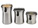 Simplehuman Brushed Stainless Steel 3 Piece Canister Set with Clear Lids