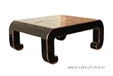Black Piano Painted Lacquer Floral Coffee Table Ay528