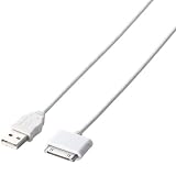 Elecom iPad/iPhone4/4S/3GS/3G/iPod �Ή� �[�d�E�f�[�^�]��1m �z���C�g USB-UAD10WH