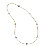 14k Gold Multi Color Gemstone by the Yard Necklace