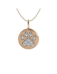 14K Rose Gold Diamond Dog Paw Pendant Necklace by Proposition Love