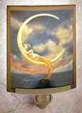 Mermaid and the Moon (David Delamare design) Colored Lithophane Night Light