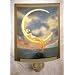 Mermaid and the Moon Color Lithophane Curved Porcelain Night Light - David Delamare Art