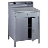 Closed Style Desk,34-1/2x39x53,14 Gauge Steel,Med. Gray