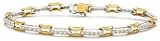 1.20ct channel link 18K two tone gold diamond tennis bracelet