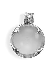 Sterling Silver Magnifying Glass with Oxidized Design Pendant