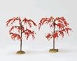 Lemax Village Landscaping 4" Autumn Mulberry Tree 2-Piece Set #14564
