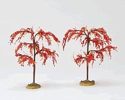 Lemax Village Landscaping 4" Autumn Mulberry Tree 2-Piece Set #14564