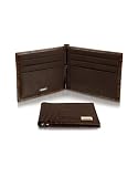 Gianfranco Ferre Brown Croco Stamped Leather Card Holder w/Money Clip