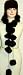 Luxurious Black Rabbit Fur Scarf Offered in Combination with Hand Crocheted Chenille ...