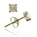 Vermeil (24k Gold over Sterling Silver) Fiery Created White Opal stone round stud Earrings