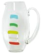 Hand Blown Glass Contemporary Art Style Pitcher 9.75"H