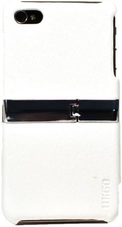 WiGO GOODS LLC KICK-3463 KICK Series, Kickstand Leather Embossed Protective Case for iPhone 4 - 1 Pack - Carrying Case - Retail Packaging - White