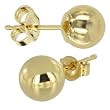 Solid 14KT Yellow Gold 6mm BALL Stud Earrings