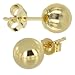 Solid 14KT Yellow Gold 6mm BALL Stud Earrings