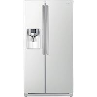 Samsung RS265TDWP 26 cu. ft. Side by Side Refrigerator with 4 Spill Proof Glass Shelves, Twin Cooling System, Power Freeze/Cool Options, In-door Icemaker and External Filtered Water/Ice Dispenser: White Pearl