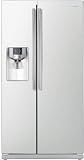 Samsung RS265TDWP 26 cu. ft. Side by Side Refrigerator with 4 Spill Proof Glass Shelves, Twin Cooling System, Power Freeze/Cool Options, In-door Icemaker and External Filtered Water/Ice Dispenser: White Pearl