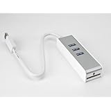Superspeed USB 3.0 3-port Hub + Sd Card Reader (White)