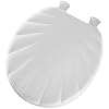 Mayfair 22EC-000 Designer White Sculptured Shell Molded Wood Toilet Seat with Easy Clean Hinges