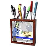 Rich Diesslins Funny General Cartoons - Halloween - Zombie Restaurant Warnings - Tile Pen Holders-5 inch tile pen holder