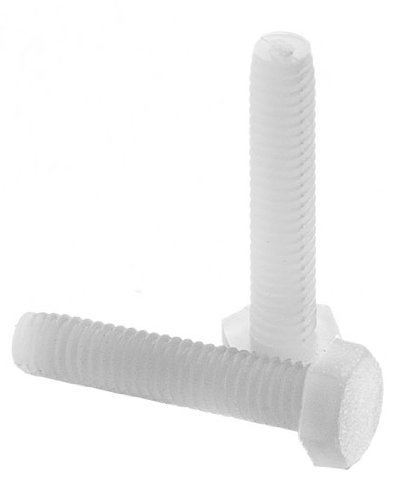 Nylon Hex Head Machine Screws M3 White, 6mm Length (Pack of 50)