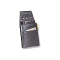 "Rimbaldi" Kellnerb�rsen-Holster, Serie: "Texas" Robustes Profi-Holster mit Extratasche vorne, gro�es Einsteckfach auf der R�ckseite, Kugelschreiberfach, Verst�rkung durch Extra-Nieten, jeweils eine �se auf jeder Seite zur Anbringung einer Kette (Farbe: Schwarz / Samtweiches Kalbsleder)