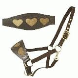 Horse Size Nylon Bronc Halter with Heart Cutouts on the Nose Brown