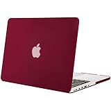 MacBook Pro 15 inch Case with Retina Display (NO CD-ROM Drive), Mosiso Retina 15.4" Soft-Touch Plastic Hard Case Cover (Model: A1398) (Wine Red) with One Year Warranty