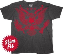 American Fighter Red Eagle Crest MMA Adult T-shirt size large