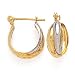 14K TWO TONE CROSSOVER EARRINGS