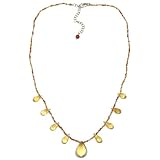 14k Gold Filled Citrine and Carnelian Necklace, 16-18