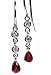 Ruby and Diamond Drop Hoop Earring, 18k White Gold, Tw 0.55