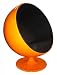 Eero Aarnio Style Ball Chair Orange/Black