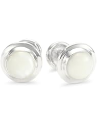 ROTENIER "Classic" Sterling Silver Globe Mother-Of-Pearl Cufflinks