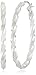 Sterling Silver Twisted Oval Hoop Earrings (1.0