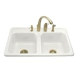 KOHLERK-5817-4-0DelafieldSelf-RimmingKitchenSink,White