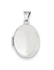 14k White Gold Oval Polished Locket. Metal Wt- 0.75g