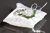 Ringkissen Myrte und Rosenschleife 10×10 cm für Hochzeit