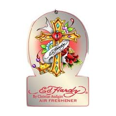 ED HARDY 13611 Lufterfrischer Kreuz Platinum