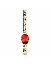18K Yellow Gold Oval Cut Ruby and Diamond Pendant -- LIFETIME WARRANTY