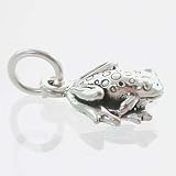 Small Sterling Silver Frog Charm, #11517