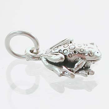 Small Sterling Silver Frog Charm, #11517