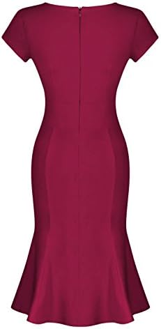Jabey Women's Bow Tie Short Sleeve Dress with Decorate Belt