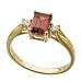 1/10 Ct.T.W. Round Diamonds, 7 mm x 5 mm Emerald Cut Alexandrite, 14Kt. Yellow Gold Ring