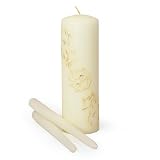 Cathys Concepts Sparkling Entwined Unity Candle and Taper Set, Ivory