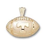 Tennessee Volunteers Solid 14K Gold ''T'' Football Pendant