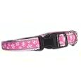 Small Winter Wonderland Pink Snowflake Dog Collar
