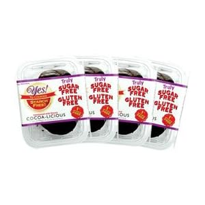 Value 4 Tub Pack Cocoa-Licious Yes! To Cookies 7 oz. Convenient, Ready-to-eat, Truly Sugar Free, Gluten Free, All-natural Cookies for Diabetics, Weight-loss, Low Carb, Candida, Adhd, Autism and Nutrition Plans That Restrict Sugar and Gluten